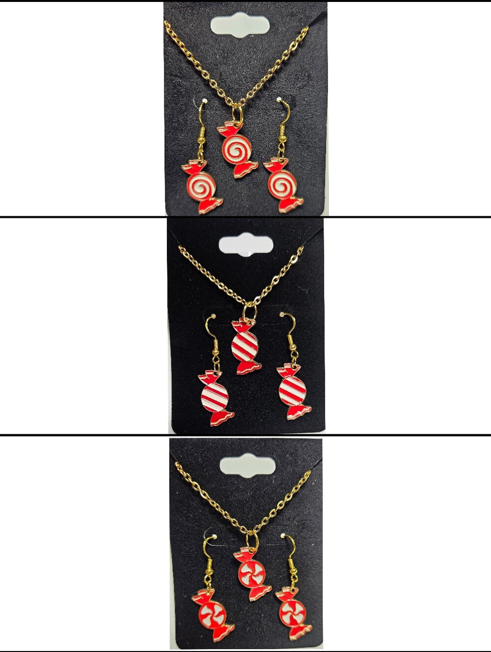 Pick 1 | Handmade Wrapped Peppermint Candy Necklace & Earrings Set